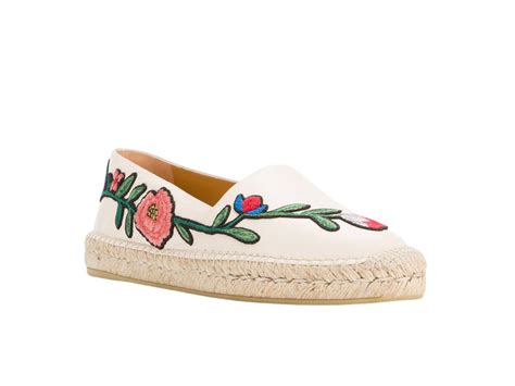 gucci pilar embroidered white floral espadrille|Gucci espadrilles nordstrom rack.